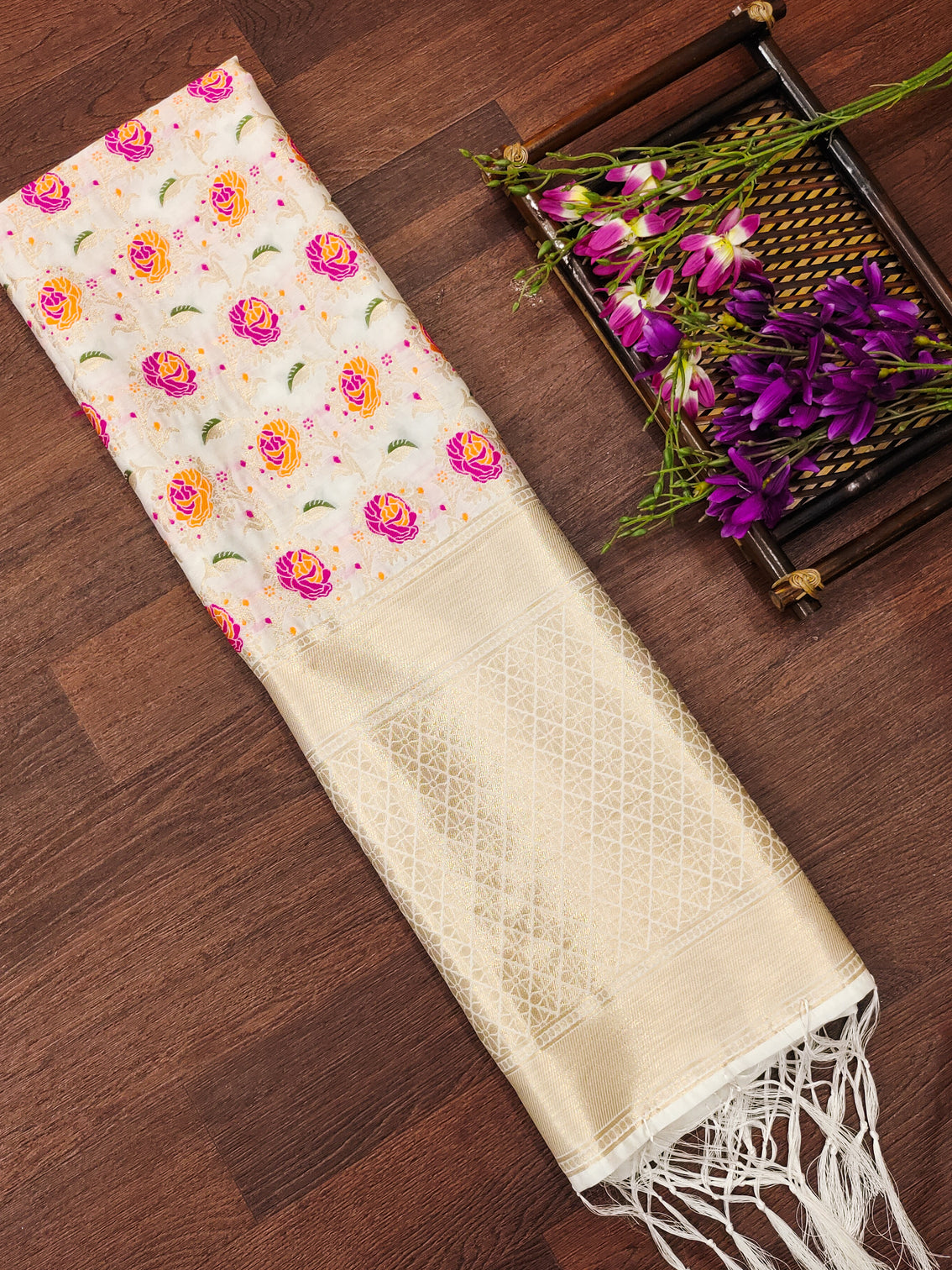 Silk Banarasi Patola woven Unstitched Salwar Suit Dress Material With Dupatta | DEVANGI