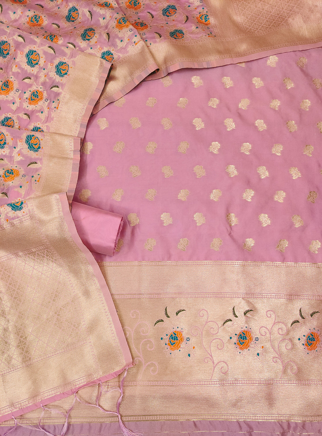 Silk Banarasi Patola woven Unstitched Salwar Suit Dress Material With Dupatta | DEVANGI
