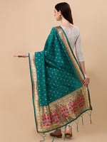 image, Minakari Floral Silk Blend Traditional Ethnic Banarasi Woven Patola Dupatta For WOMEN | DEVANGI
