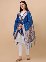 image, Minakari Floral Silk Blend Traditional Ethnic Banarasi Woven Patola Dupatta For WOMEN | DEVANGI
