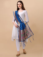 image, Minakari Floral Silk Blend Traditional Ethnic Banarasi Woven Patola Dupatta For WOMEN | DEVANGI
