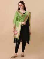 image, Minakari Floral Silk Blend Traditional Ethnic Banarasi Woven Patola Dupatta For WOMEN | DEVANGI
