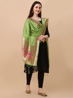 image, Minakari Floral Silk Blend Traditional Ethnic Banarasi Woven Patola Dupatta For WOMEN | DEVANGI
