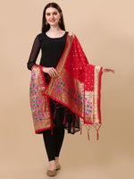 image, Minakari Floral Silk Blend Traditional Ethnic Banarasi Woven Patola Dupatta For WOMEN | DEVANGI
