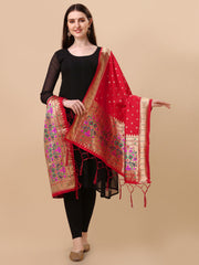 Minakari Floral Silk Blend Traditional Ethnic Banarasi Woven Patola Dupatta For WOMEN | DEVANGI