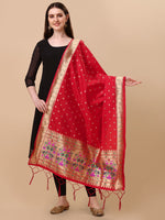 image, Minakari Floral Silk Blend Traditional Ethnic Banarasi Woven Patola Dupatta For WOMEN | DEVANGI
