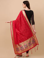 image, Minakari Floral Silk Blend Traditional Ethnic Banarasi Woven Patola Dupatta For WOMEN | DEVANGI
