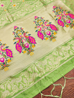 image, Floral Silk Blend Traditional Ethnic Banaras Woven Patola Dupatta For WOMEN | DEVANGI
