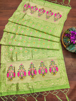 image, Floral Silk Blend Traditional Ethnic Banaras Woven Patola Dupatta For WOMEN | DEVANGI
