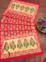 image, Floral Banarasi Silk Blend Traditional Ethnic Woven Patola Dupatta For WOMEN | DEVANGI
