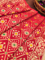 image, Floral Banarasi Silk Blend Traditional Ethnic Woven Patola Dupatta For WOMEN | DEVANGI
