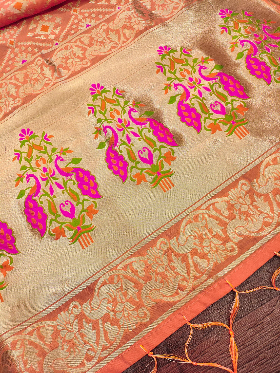 Floral Silk Blend Traditional Ethnic Banaras Woven Patola Dupatta For WOMEN | DEVANGI