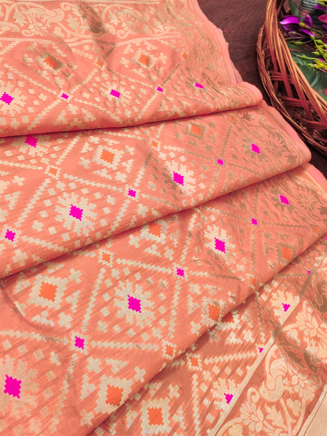 Floral Silk Blend Traditional Ethnic Banaras Woven Patola Dupatta For WOMEN | DEVANGI