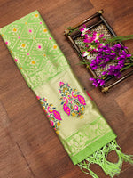 image, Floral Silk Blend Traditional Ethnic Banaras Woven Patola Dupatta For WOMEN | DEVANGI
