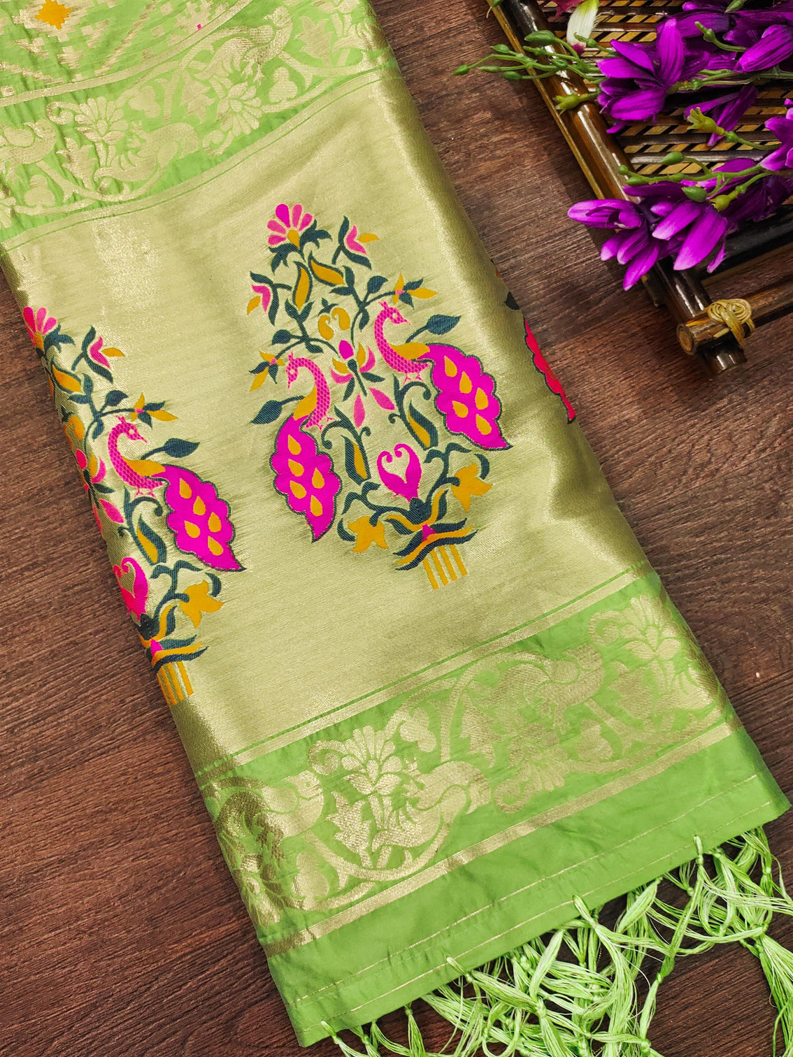 Floral Silk Blend Traditional Ethnic Banaras Woven Patola Dupatta For WOMEN | DEVANGI