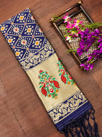 image, Floral Silk Blend Traditional Ethnic Banarasi  Woven Patola Dupatta For WOMEN | DEVANGI
