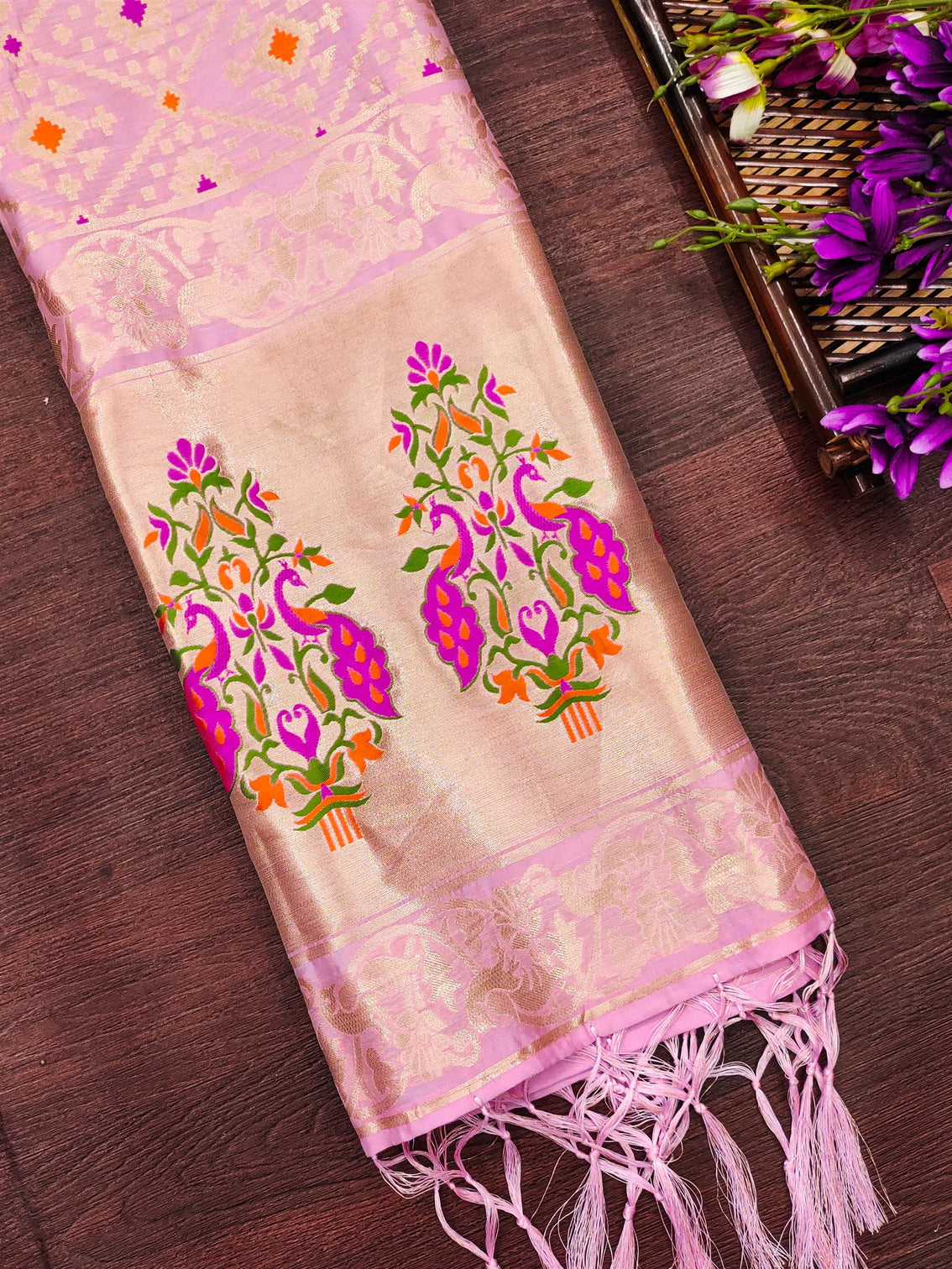 Floral Silk Blend Traditional Ethnic Banarasi Woven Patola Dupatta For WOMEN | DEVANGI