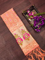 image, Floral Silk Blend Traditional Ethnic Banaras Woven Patola Dupatta For WOMEN | DEVANGI

