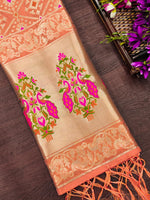 image, Floral Silk Blend Traditional Ethnic Banaras Woven Patola Dupatta For WOMEN | DEVANGI
