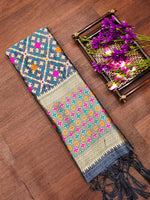 image, Floral Silk Blend Traditional Ethnic Banarasi Woven Patola Dupatta For WOMEN | DEVANGI
