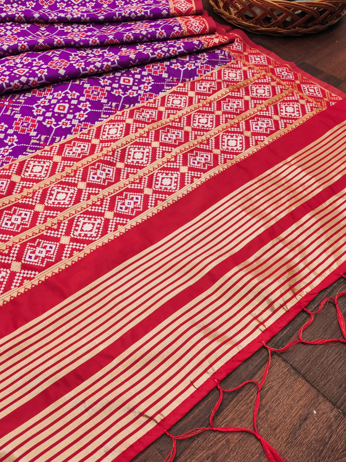 Floral Banarasi Silk Blend Traditional Ethnic Woven Patola Dupatta For WOMEN | DEVANGI