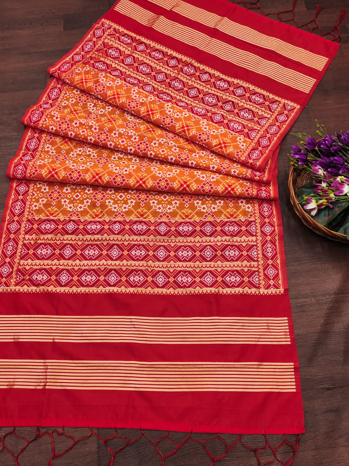 Floral Banarasi Silk Blend Traditional Ethnic Woven Patola Dupatta For WOMEN | DEVANGI