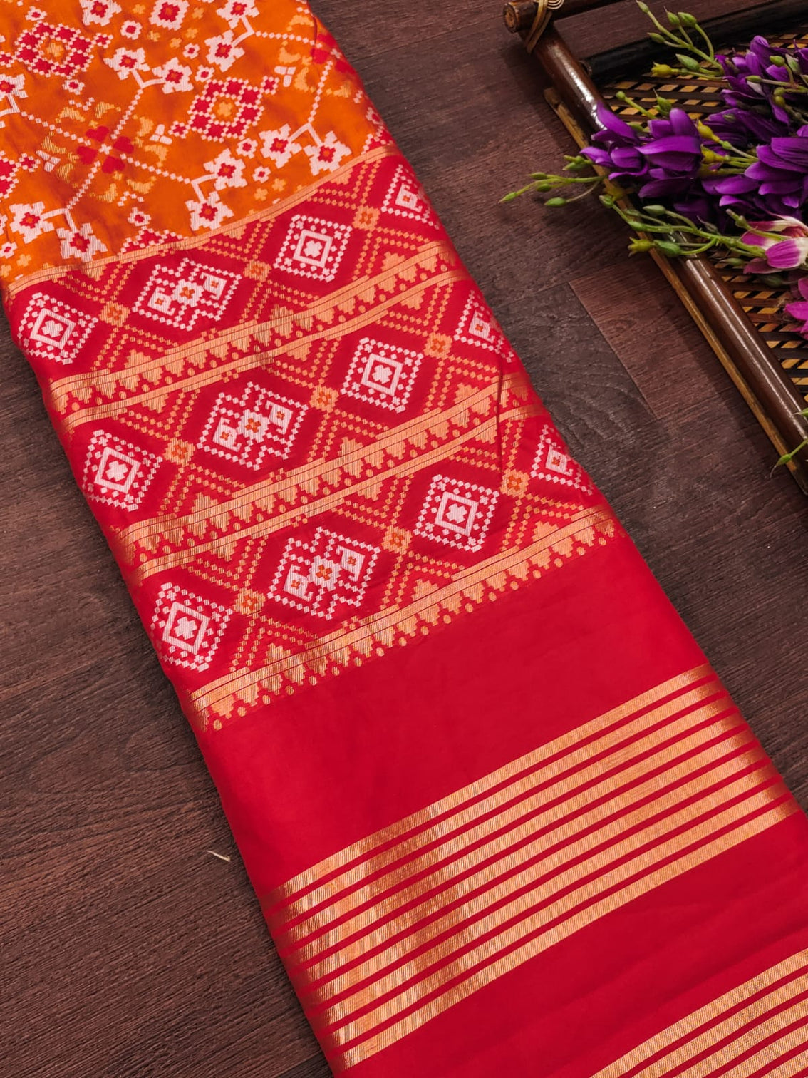 Floral Banarasi Silk Blend Traditional Ethnic Woven Patola Dupatta For WOMEN | DEVANGI