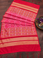 image, Red Banarasi Silk Blend Traditional Ethnic Woven Patola Dupatta For WOMEN | DEVANGI
