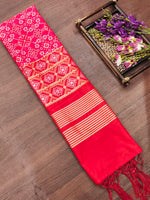 image, Red Banarasi Silk Blend Traditional Ethnic Woven Patola Dupatta For WOMEN | DEVANGI
