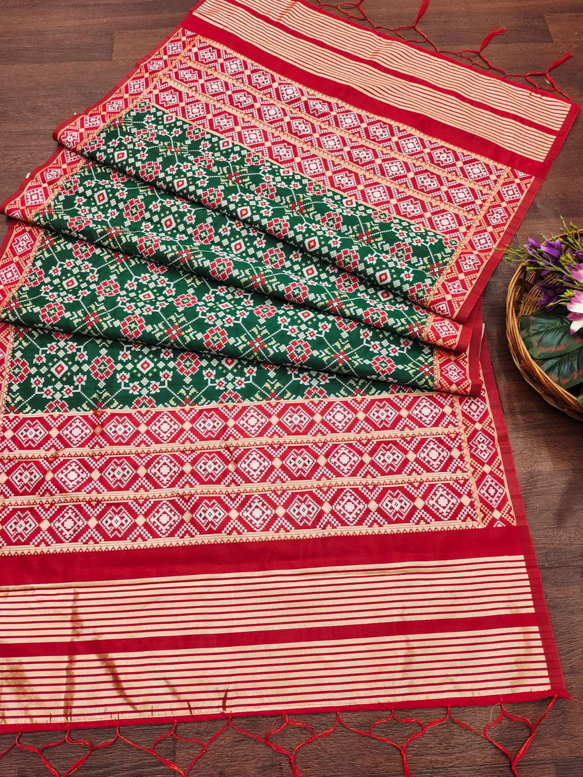 Floral Banarasi Silk Blend Traditional Ethnic Woven Patola Dupatta For WOMEN | DEVANGI