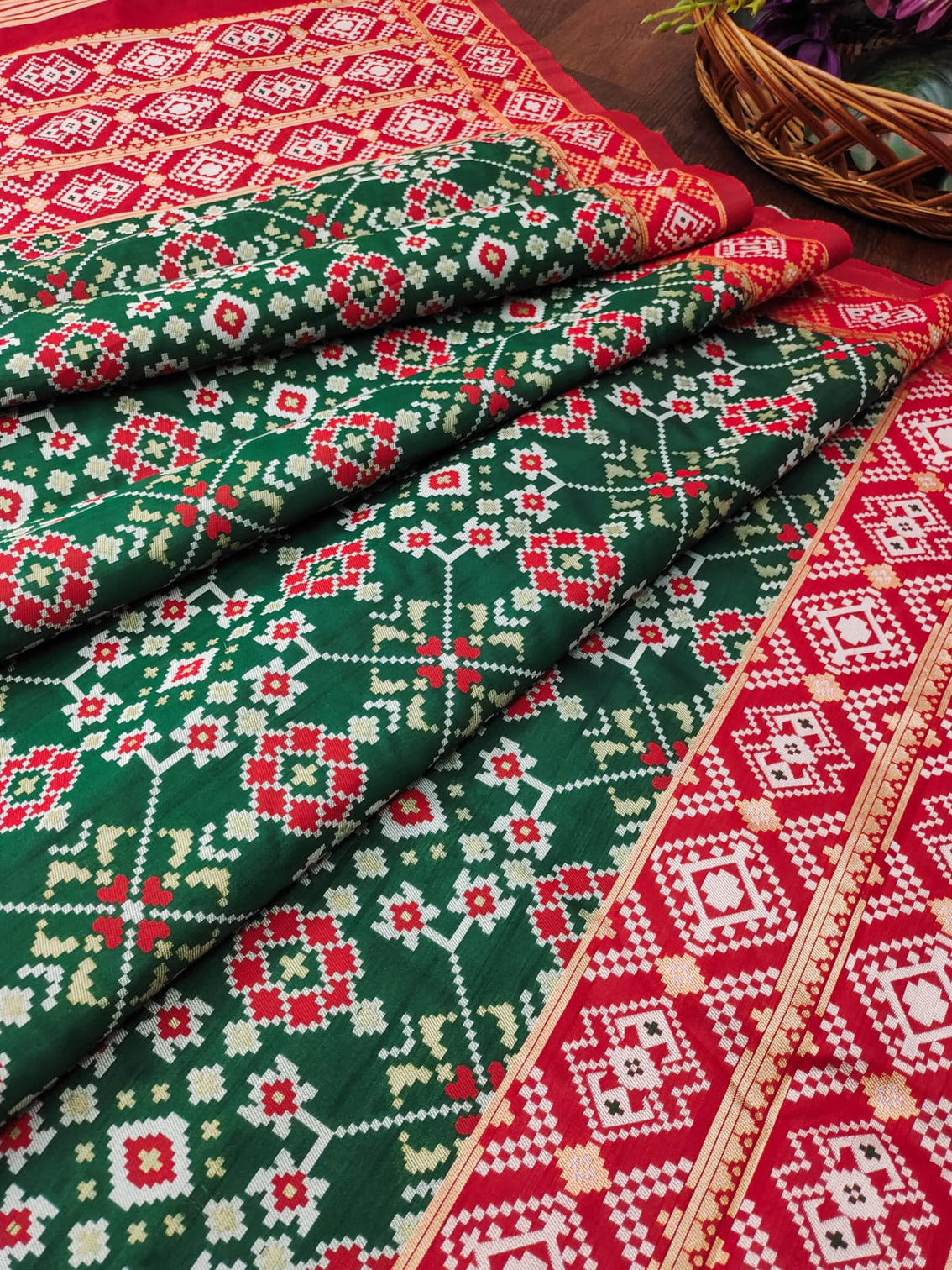 Floral Banarasi Silk Blend Traditional Ethnic Woven Patola Dupatta For WOMEN | DEVANGI