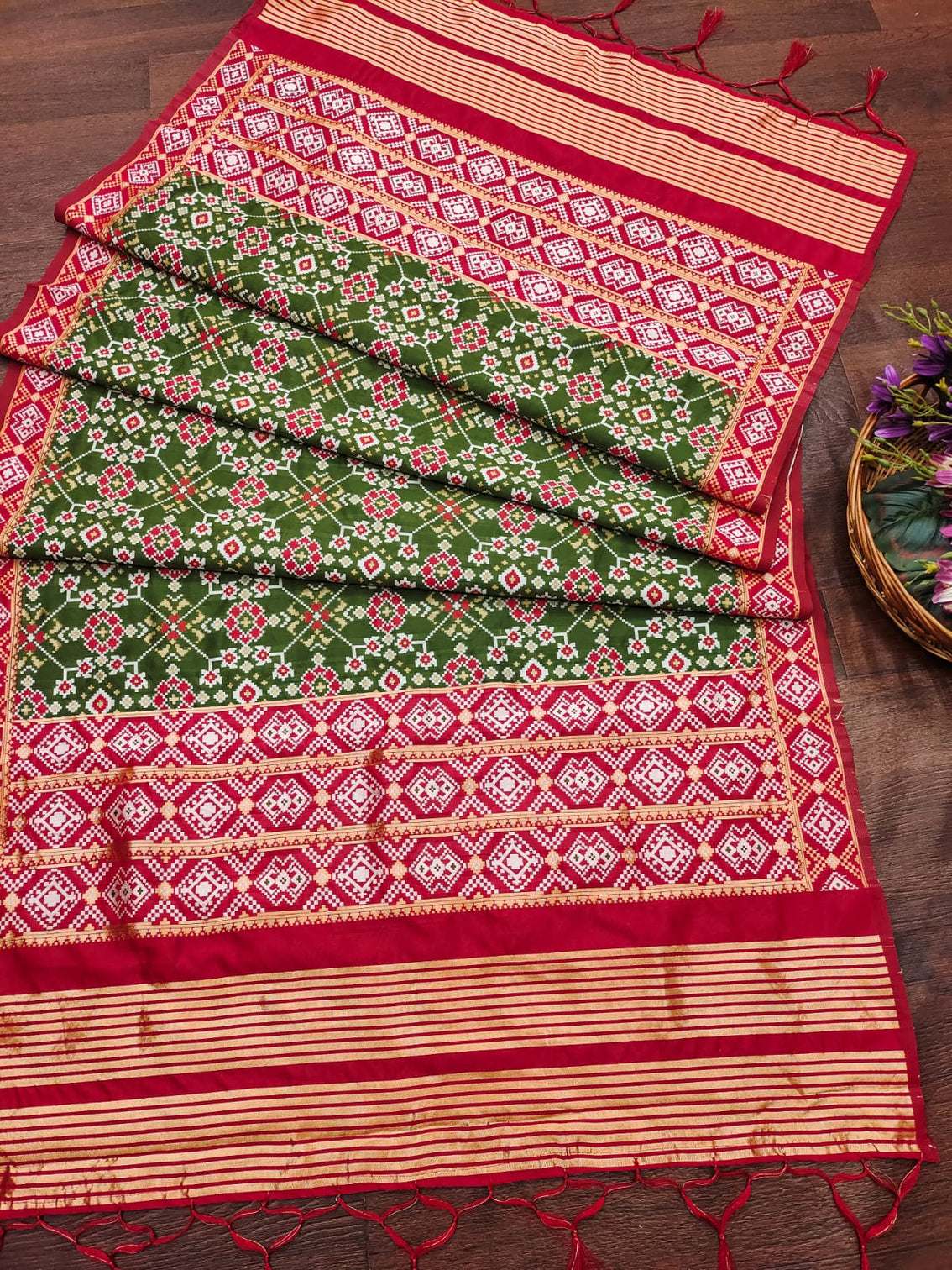 Floral Banarasi Silk Blend Traditional Ethnic Woven Patola Dupatta For WOMEN | DEVANGI