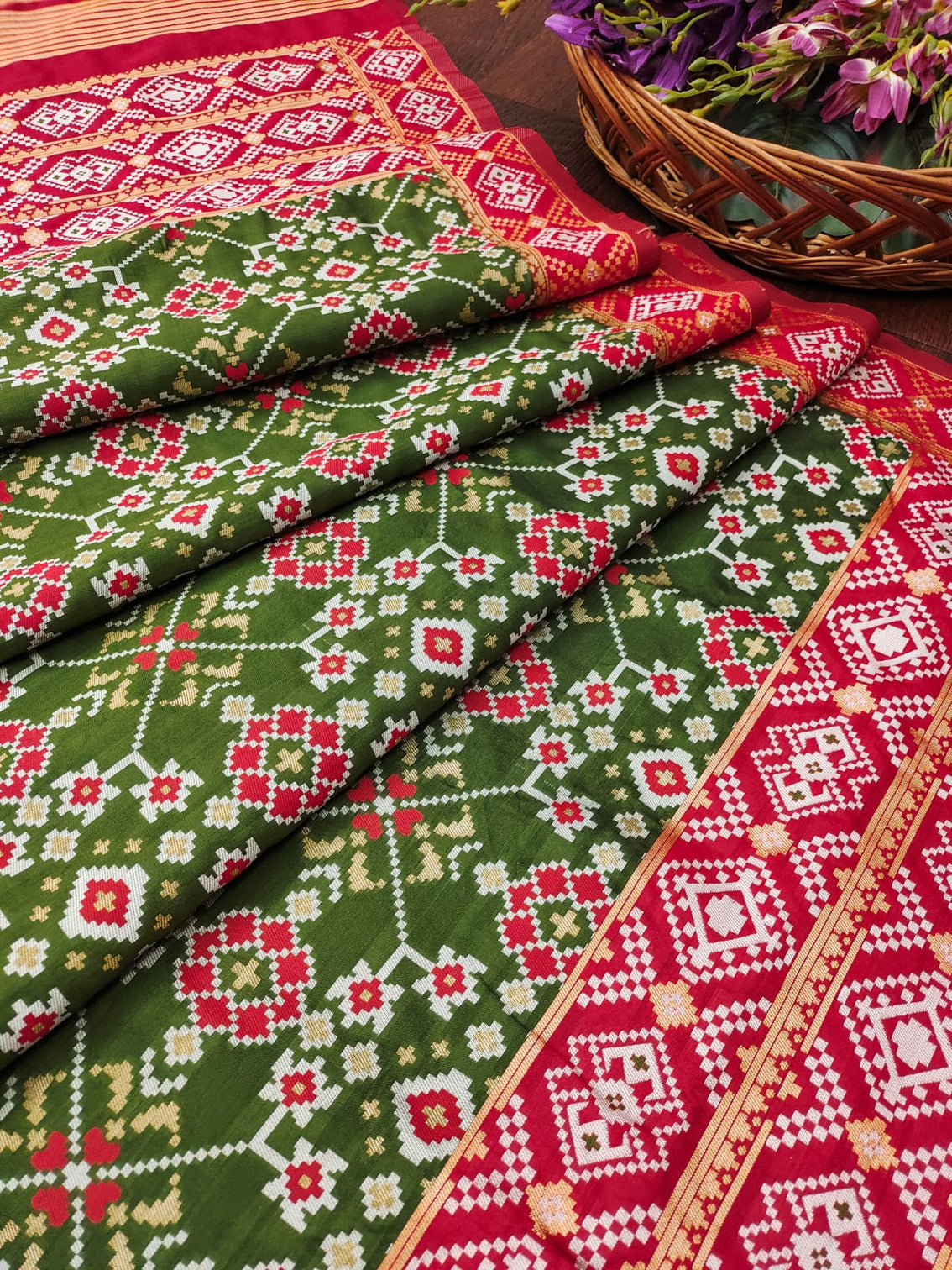 Floral Banarasi Silk Blend Traditional Ethnic Woven Patola Dupatta For WOMEN | DEVANGI