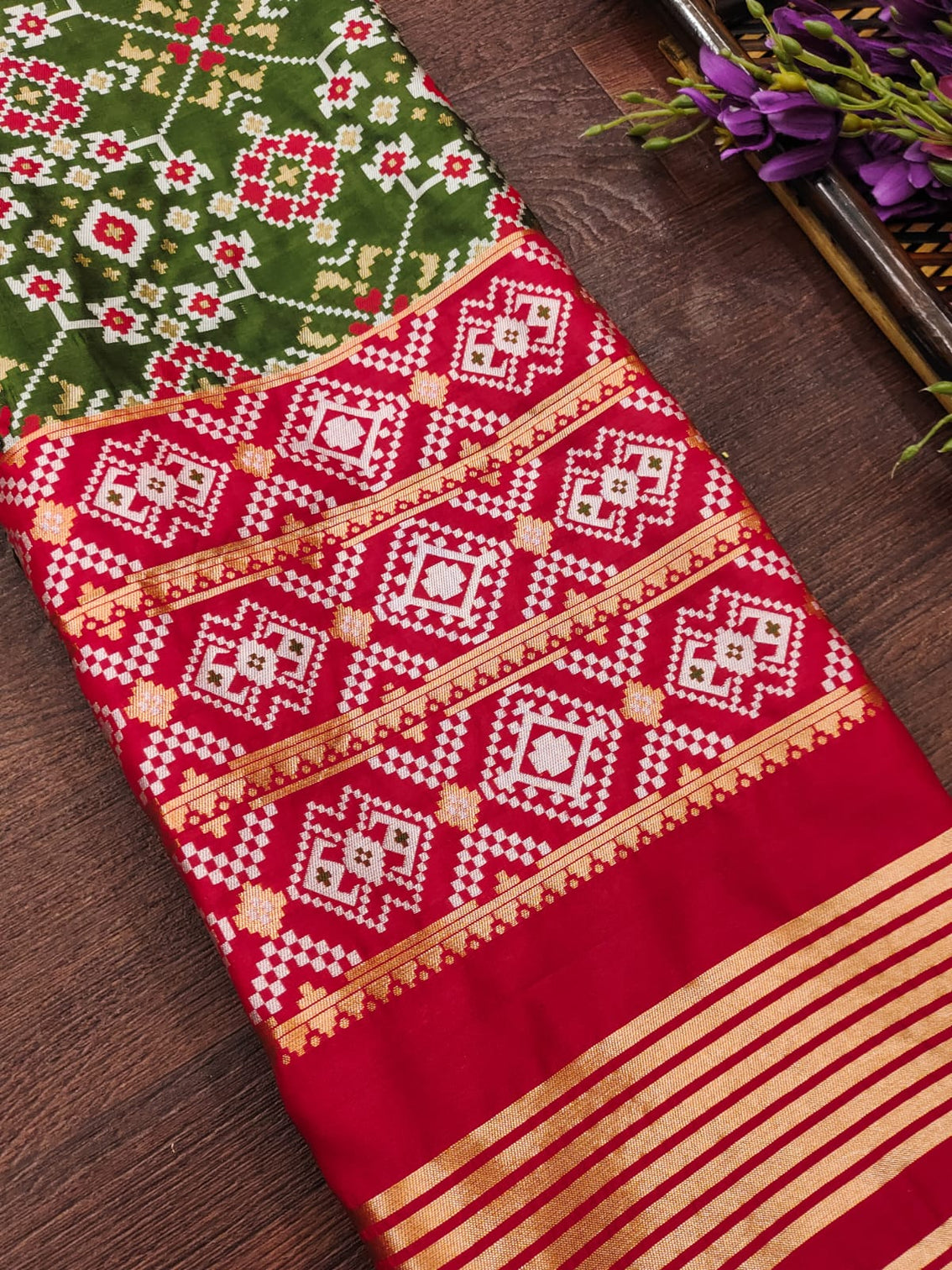 Floral Banarasi Silk Blend Traditional Ethnic Woven Patola Dupatta For WOMEN | DEVANGI